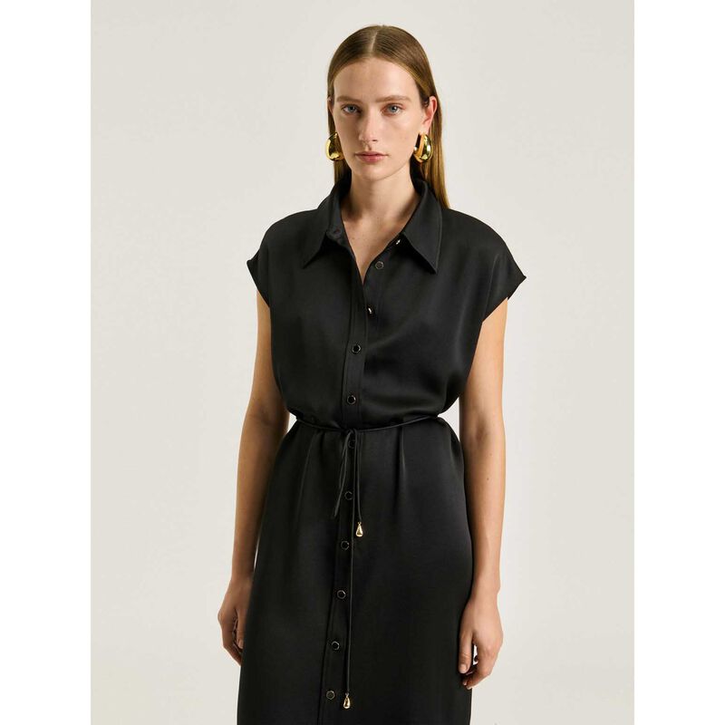 Veronika Maine Crepe Back Satin Shirtdress image number 7
